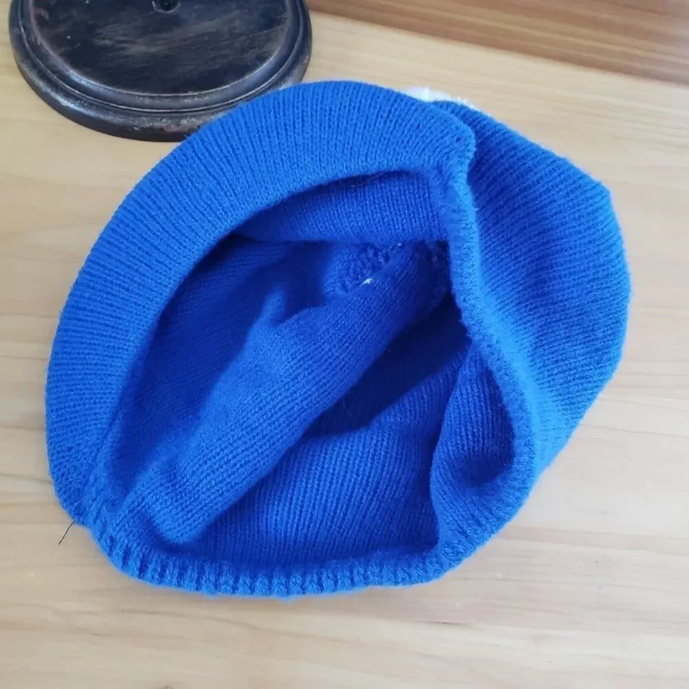 80s Blue and White Striped Hat‎ - Picture 5 of 5